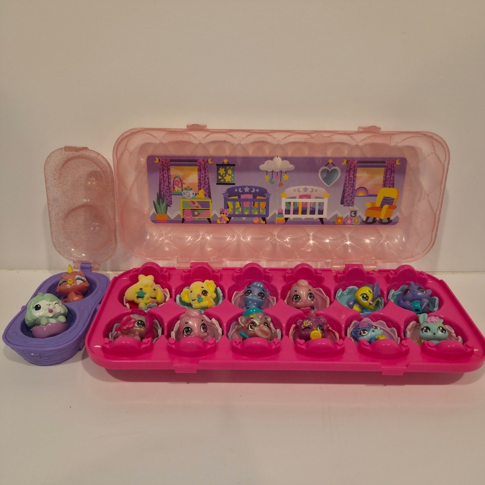 Hatchimals‎ CollEGGtibles 14 piece LOT Figures Kids OS Pink Nursery Egg Cart